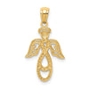 14K and White Rhodium Infinity Angel Pendant