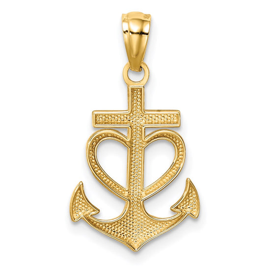 14K Anchor with Heart Pendant