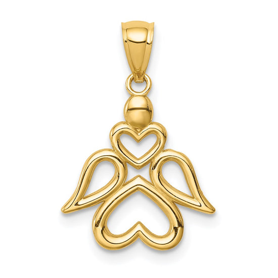 14K Cut-out Angel Pendant