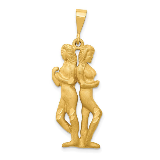 Gold Diamond-cut Zodiac Pendant