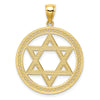 14K Star of David Round Pendant