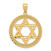 14K Star of David Round Pendant