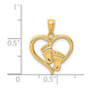 14K Baby Feet in Heart Pendant