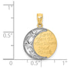 14K and White Rhodium LOVE YOU TO THE MOON AND BACK Pendant
