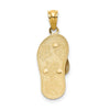 14K Tri Color Plumeria Sandal Pendant