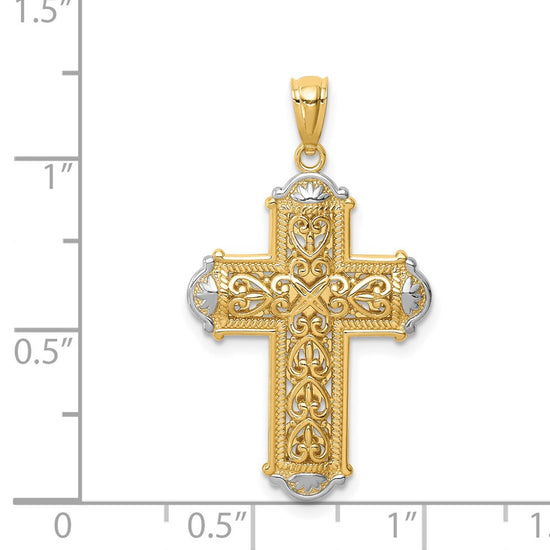 Gold Filigree Cross Pendant