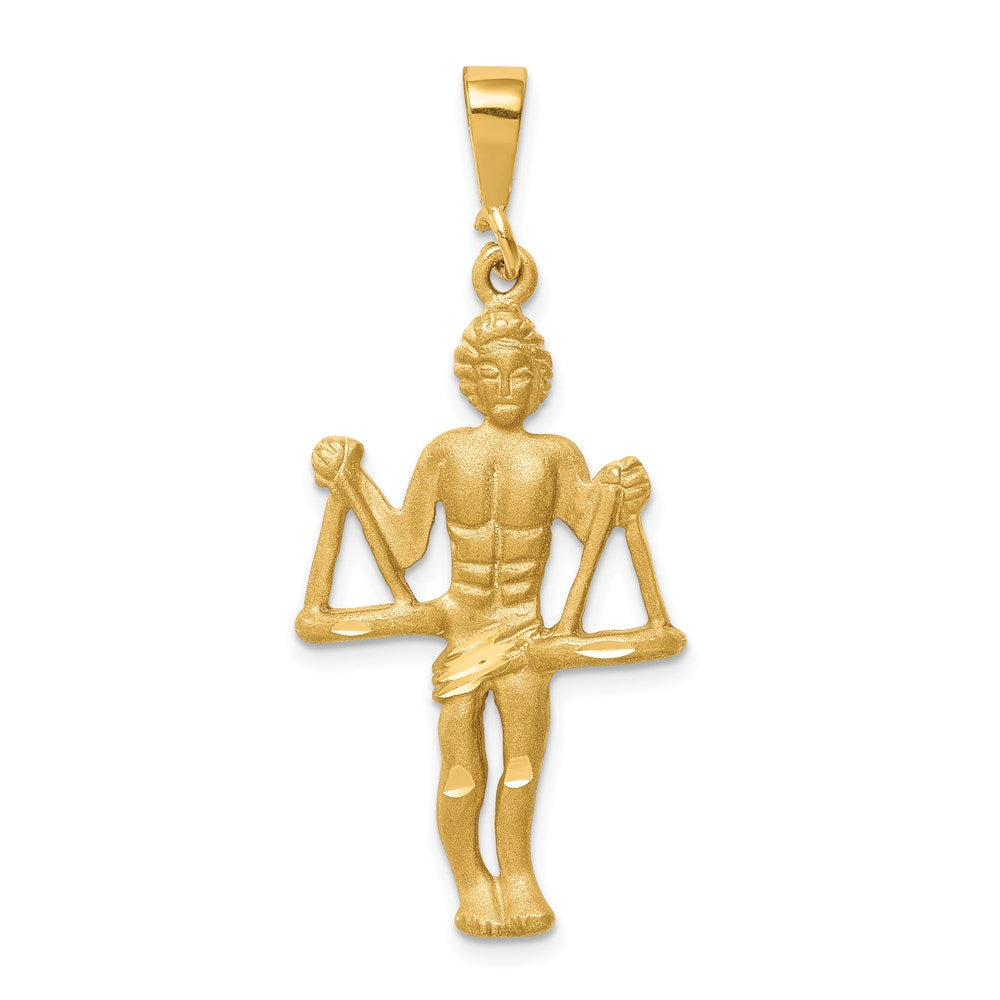 Gold Diamond-cut Zodiac Pendant
