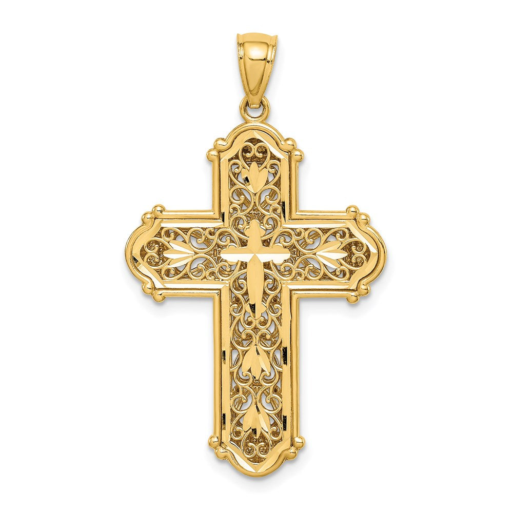 Gold Filigree Cross Pendant