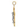 14K Two-Tone Florentine Crucifix Pendant