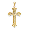 14K Two-Tone Florentine Crucifix Pendant