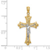 14K Two-Tone Florentine Crucifix Pendant