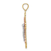 14K Tri-Color and White Rhodium Diamond-cut Crucifix Pendant