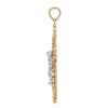 14K Tri-Color and White Rhodium Diamond-cut Crucifix Pendant