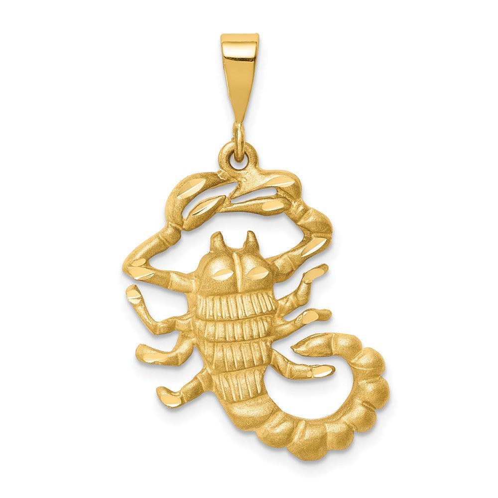 Gold Diamond-cut Zodiac Pendant