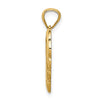 14K Angel in Heart Scalloped Edge Pendant