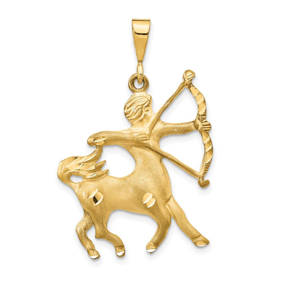 Gold Diamond-cut Zodiac Pendant