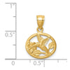 14K Diamond-cut Brushed Hummingbird Pendant