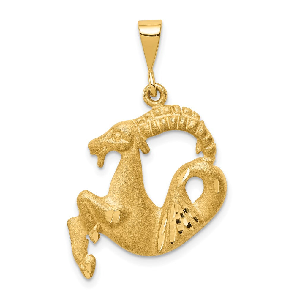 Gold Diamond-cut Zodiac Pendant