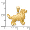 14K Satin Diamond-cut Golden Retriever Dog Pendant