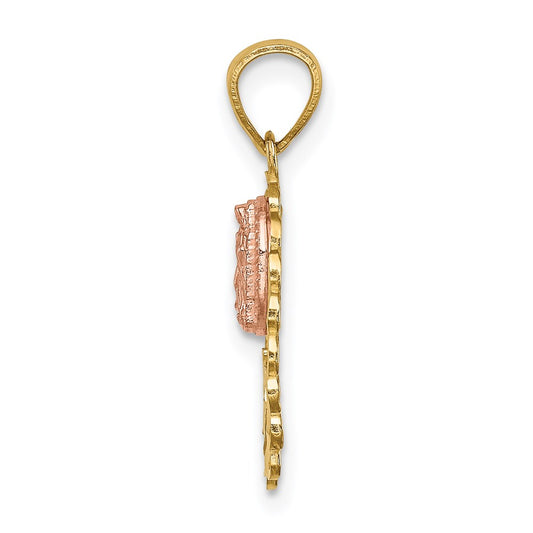 14K Two-tone with White Rhodium Our Lady of Guadalupe 15 Pendant