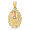 14K Two-tone with White Rhodium Our Lady of Guadalupe 15 Pendant