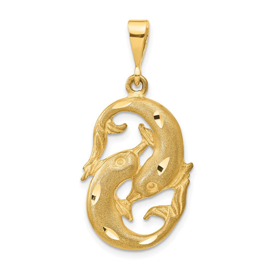 Gold Diamond-cut Zodiac Pendant
