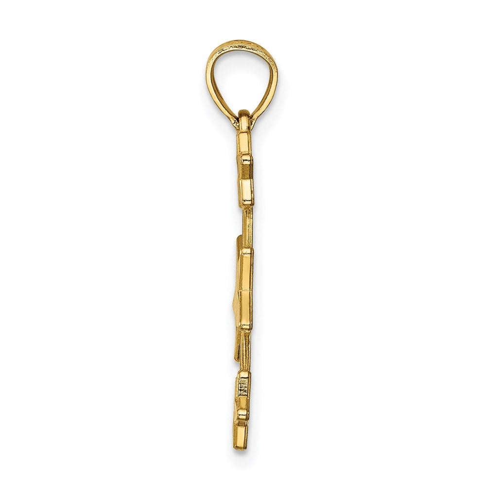 14K Diamond-cut Stars Pendant
