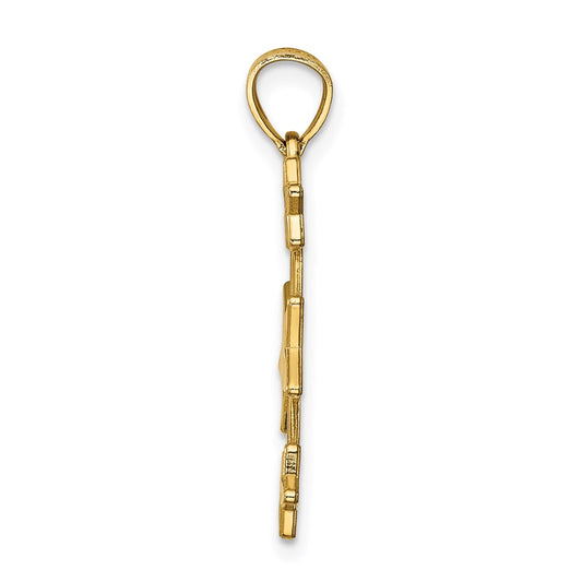 14K Diamond-cut Stars Pendant