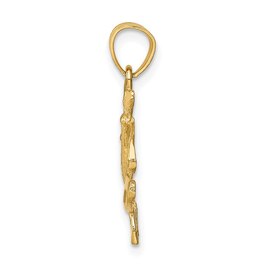 14K Diamond-cut Artists Paint Palette Pendant