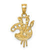 14K Diamond-cut Artists Paint Palette Pendant