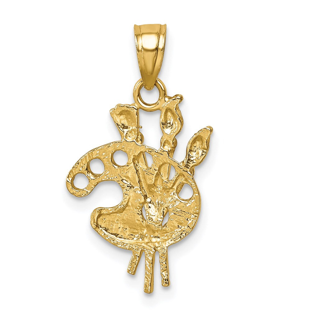 14K Diamond-cut Artists Paint Palette Pendant