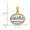 14K and White Rhodium The Last Supper Oval Pendant