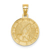 14K and White Rhodium Praying Hands Round Pendant