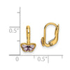 14K Enamel Butterfly Childrens Leverback Earrings