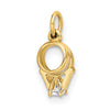 Gold 3D Wedding Ring with CZ Charm