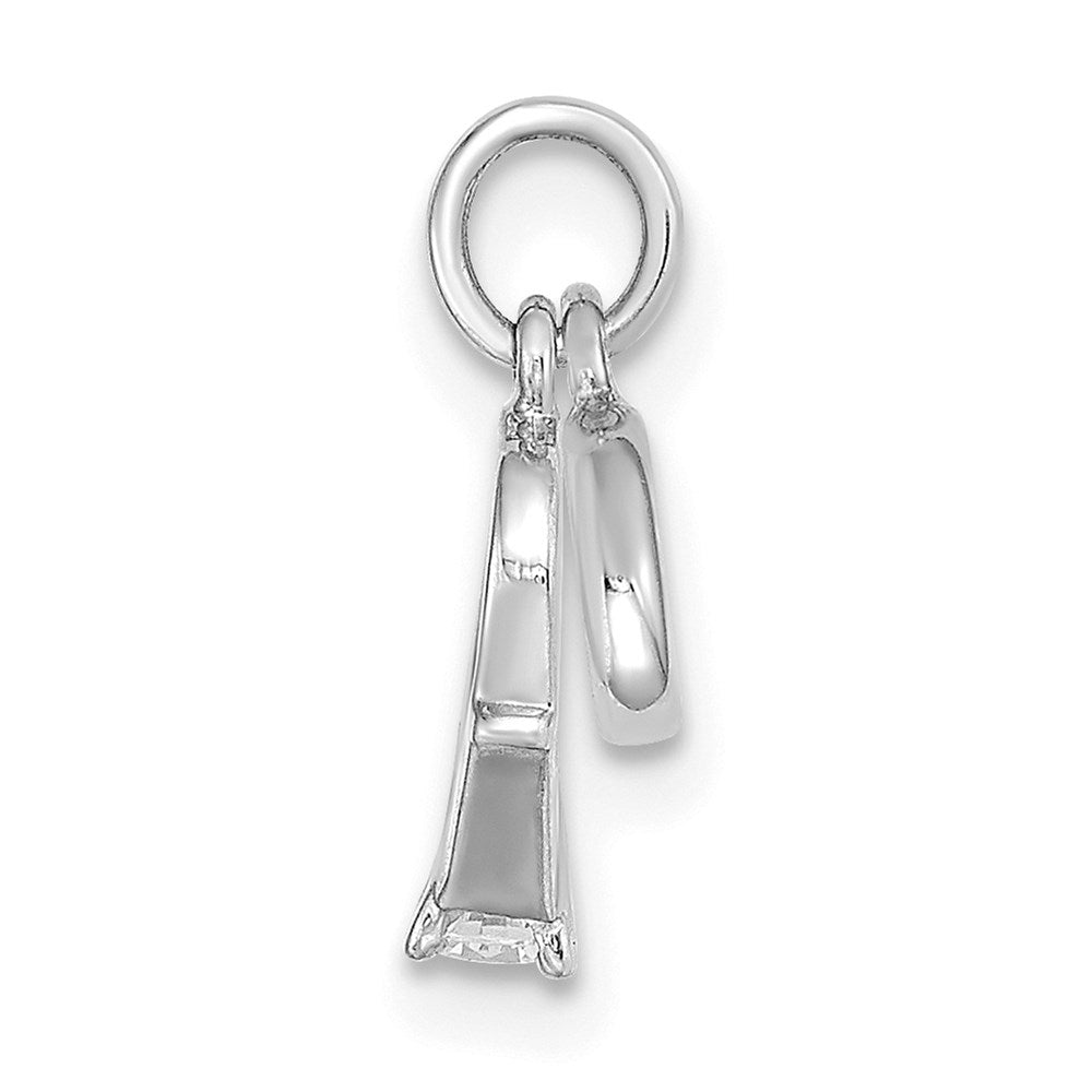 Gold 3D Wedding Ring with CZ Charm