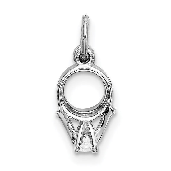 Gold 3D Wedding Ring with CZ Charm