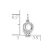 Gold 3D Wedding Ring with CZ Charm