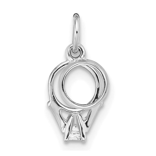 Gold 3D Wedding Ring with CZ Charm