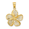 Gold Polished Flower Pendants