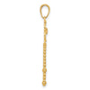 14k and White Rhodium Diamond-cut Floral Key Pendant