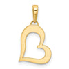 14k and White Rhodium Diamond-cut Heart Pendant