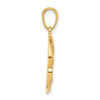 14k and White Rhodium Diamond-cut MOM in Fancy Pendant