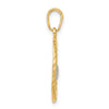 14k and White Rhodium Diamond-cut Heart MOM Pendant