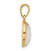 14K Polished with Pink Enamel and Clear Epoxy Resin It's A Girl Pendant