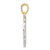 14k and White Rhodium Diamond-cut It's A Girl! Disc Pendant