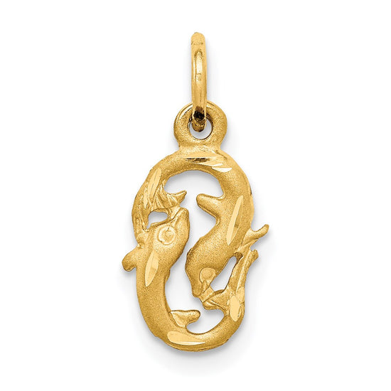 Gold Diamond-cut Zodiac Charm