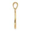 14K and White Rhodium Polished and Diamond-cut Flower Circle Pendant
