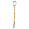 14k and White Rhodium Polished and Diamond-cut Flowers Pendant