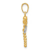 14k and White Rhodium Polished and Diamond-cut Dragonfly Pendant